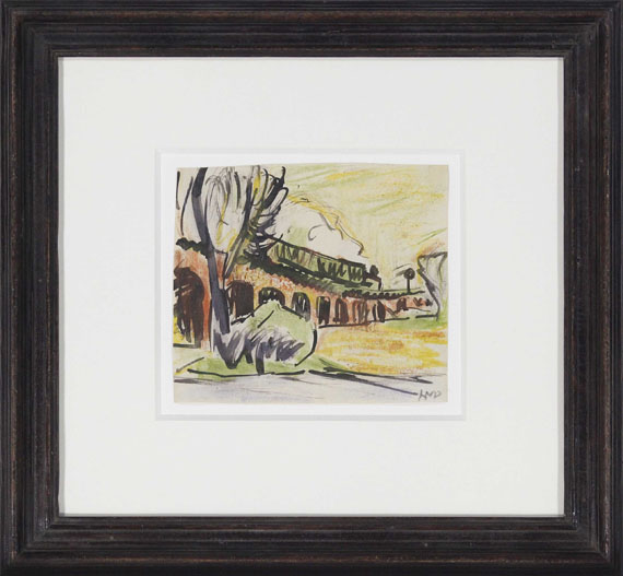 Hermann Max Pechstein - Zug auf Viadukt - Frame image