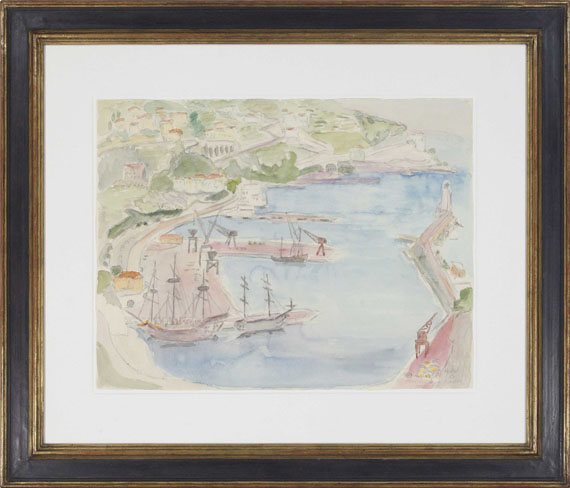Erich Heckel - Blick auf den Hafen von Nizza - Frame image