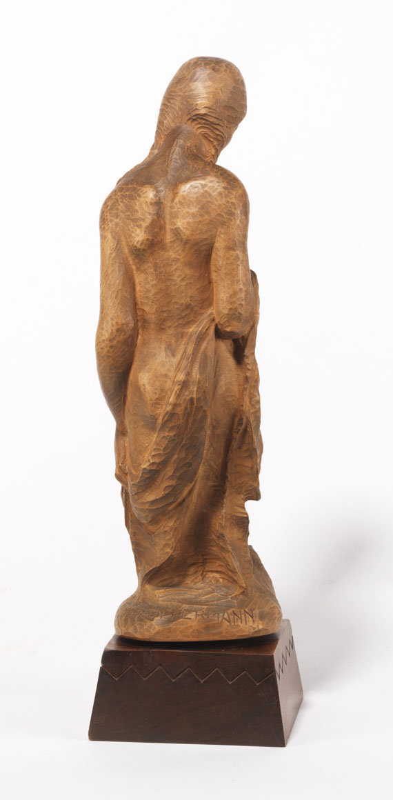 Karl Opfermann - Weiblicher Akt mit Zöpfen - Back side