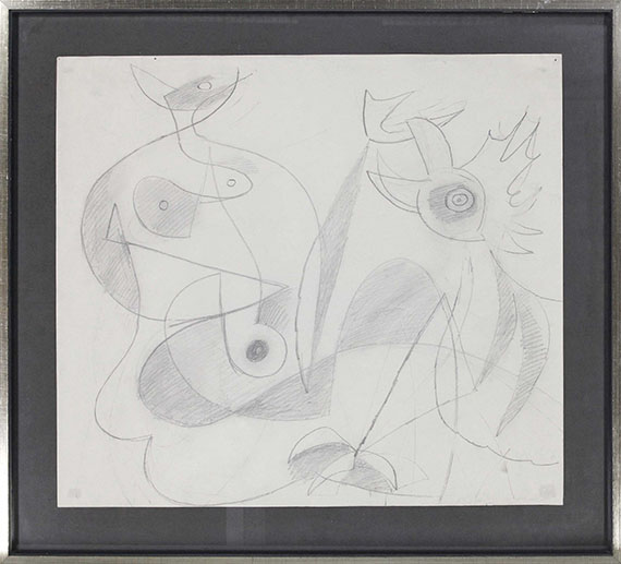 Ernst Wilhelm Nay - Frau und Hahn - Frame image