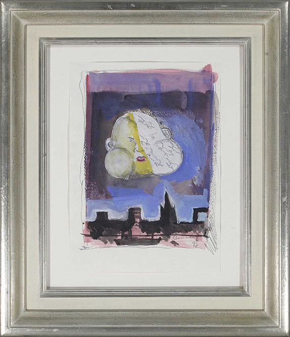 Jörg Immendorff - Ohne Titel (Mond über Düsseldorf) - Frame image