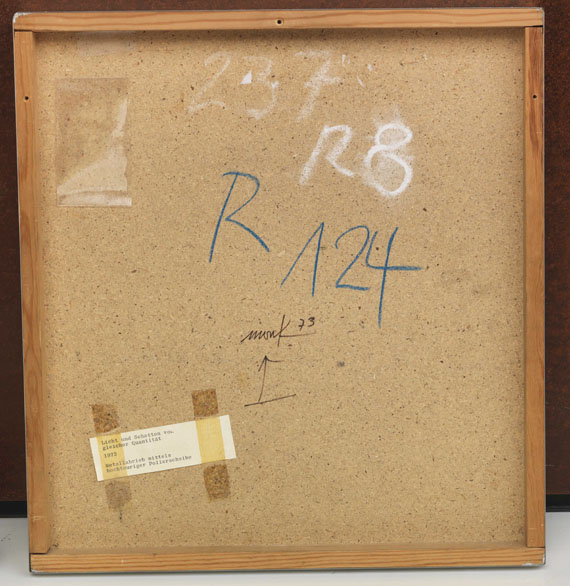 Heinz Mack - Licht und Schatten von gleicher Quantität - Back side