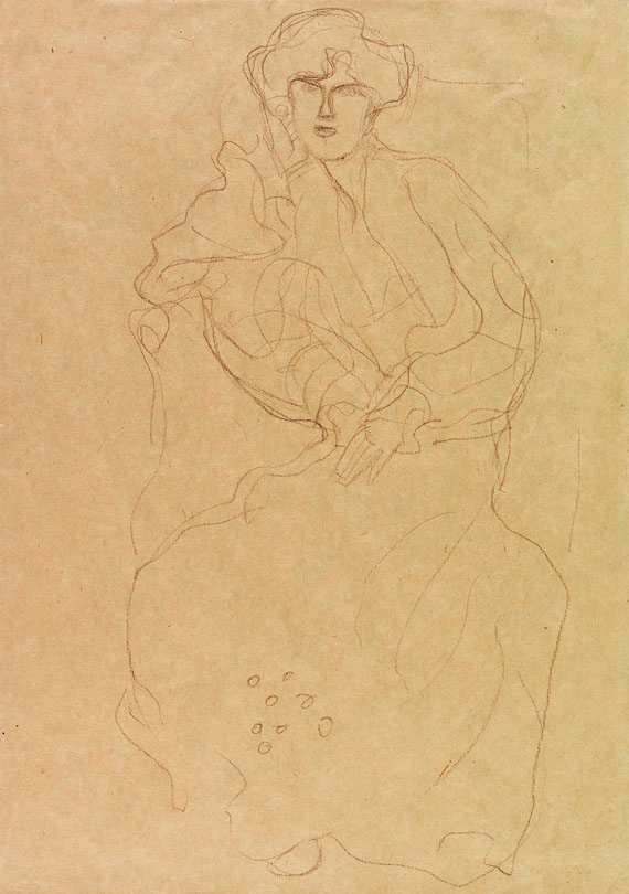 Gustav Klimt - Im Lehnstuhl Sitzende von vorne