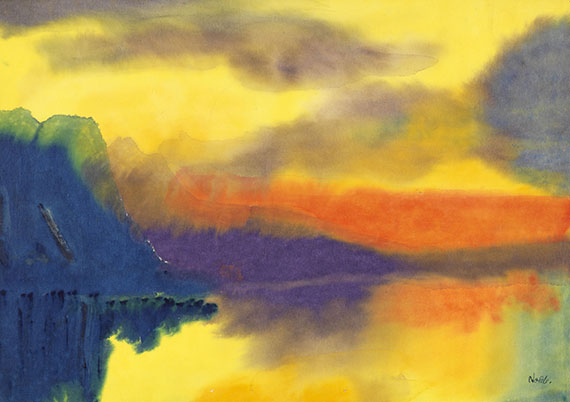 Emil Nolde - Schweizer Bergsee mit Wolkenspiegelungen