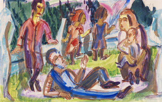 Ernst Ludwig Kirchner - Familie auf der Wiese