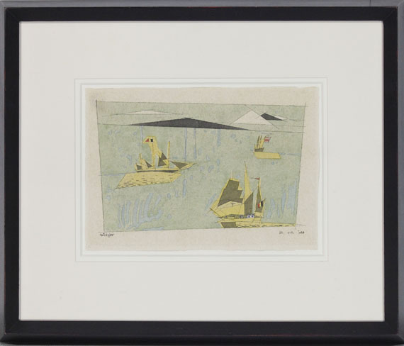 Lyonel Feininger - Drei Segelschiffe - Frame image