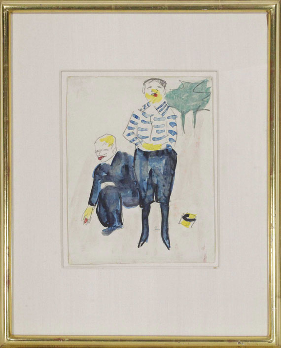 Hermann Max Pechstein - Murmel spielende Knaben - Frame image