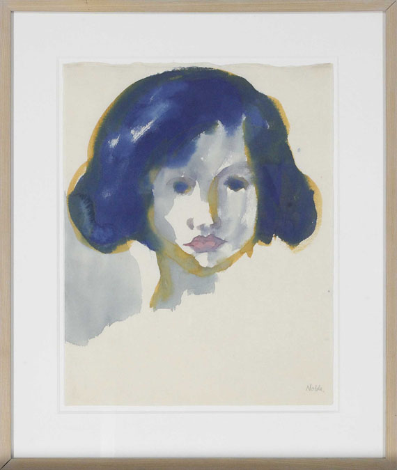 Emil Nolde - Mädchen mit blauem Haar - Frame image