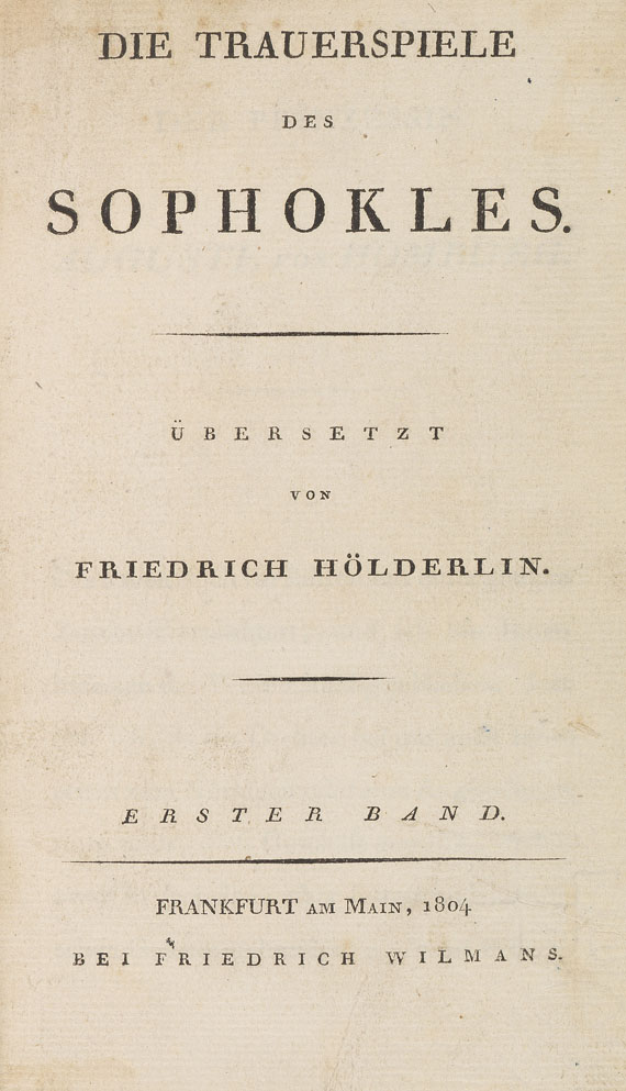 Friedrich Hölderlin - Die Trauerspiele des Sophokles