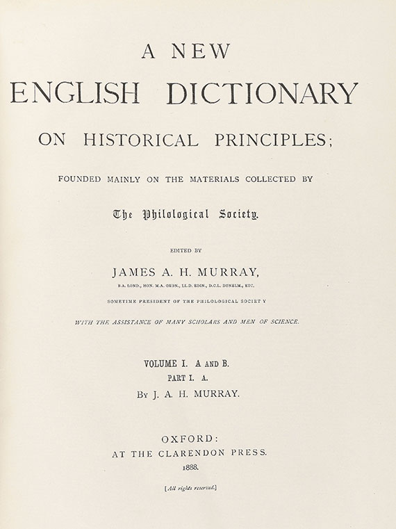 James A. H. Murray - A new English Dictionary. 21 Bände - 