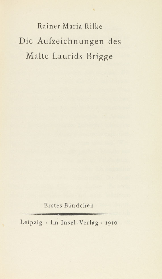 Rainer Maria Rilke - Aufzeichnungen des Malte Laurids Brigge. 2 Bände in 1 Schuber