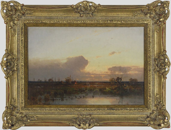 Aleksander Swieszewski - Dachauer Landschaft im Abendrot - Frame image