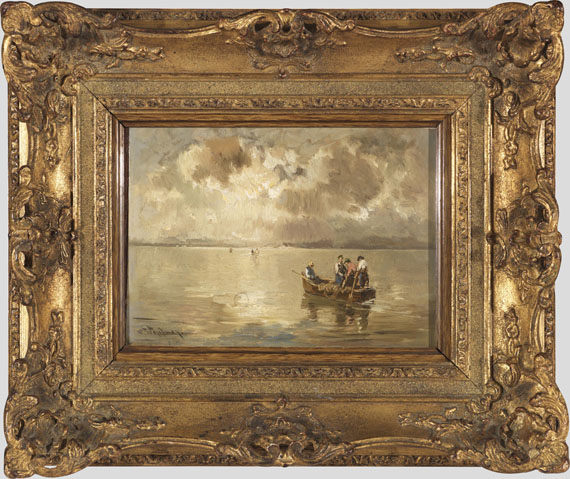Joseph Wopfner - Aufziehendes Gewitter über dem Chiemsee - Frame image