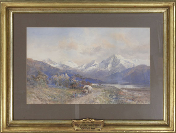 Edward Theodore Compton - Blick auf den Ortler von St. Valentin - Frame image