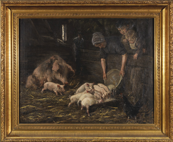 Max Liebermann - Die Wochenstube - Schweinekoben - Frame image