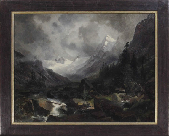 Carl Hummel - Tal mit Bergbach - Frame image