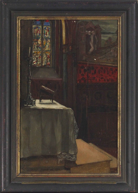 Wilhelm Trübner - Pippinger Kirche bei Pasing - Frame image