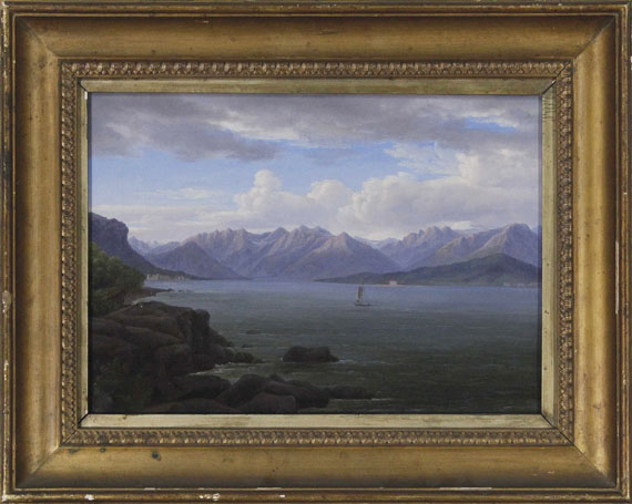 Karl Christian Sparmann - Küstenszene mit Segelboot - Frame image