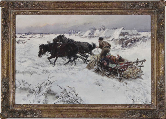 Jaroslav Julius Vesin - Lustige Schlittenfahrt - Frame image