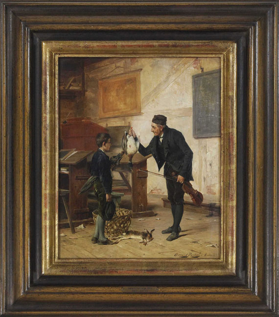 Gérard Jozef Portielje - Das Unterpfand für eine Geigenstunde - Frame image