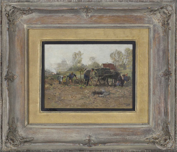 Hugo Mühlig - Bei der Ernte (Niederrhein?) - Frame image