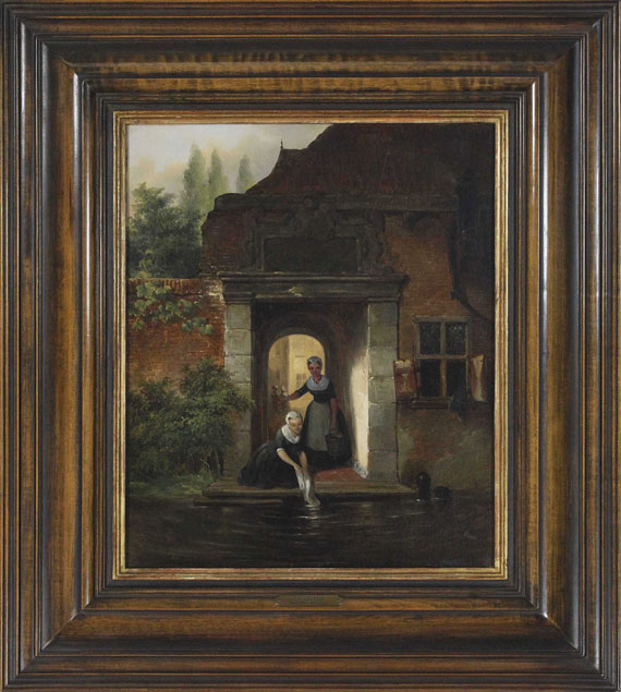 Johannes Anthonie Balthazar Stroebel - Bei der Wäsche - Frame image