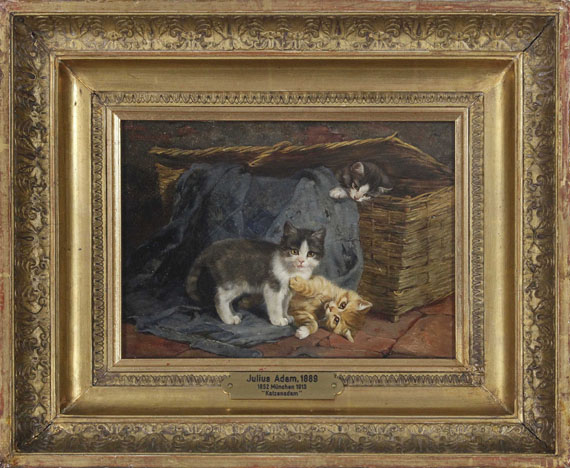 Julius II Adam - Drei Katzenkinder - Frame image