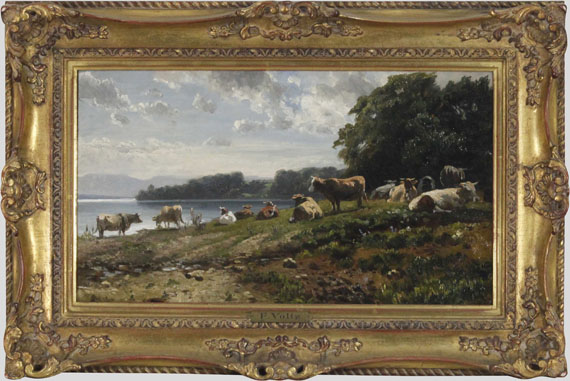 Friedrich Voltz - Kühe am Seeufer - Frame image