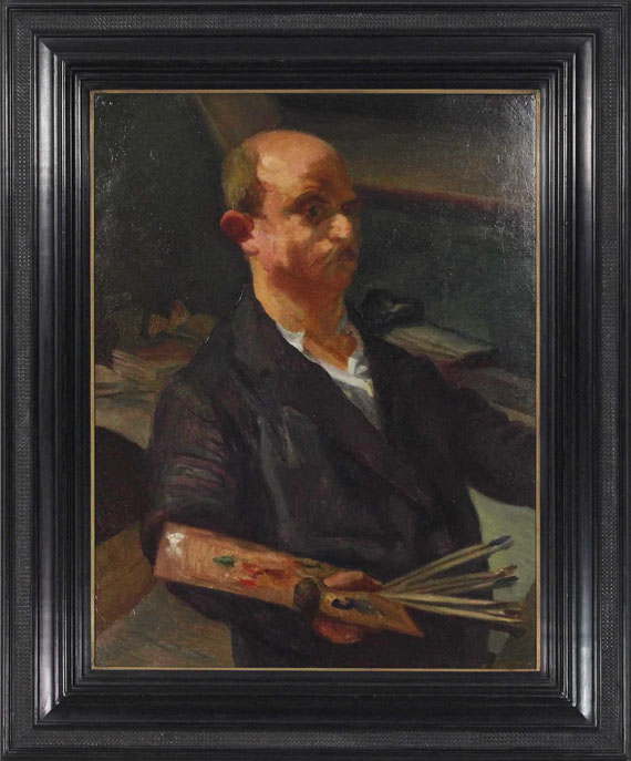 Ludwig Meidner - Selbstporträt an der Staffelei - Frame image