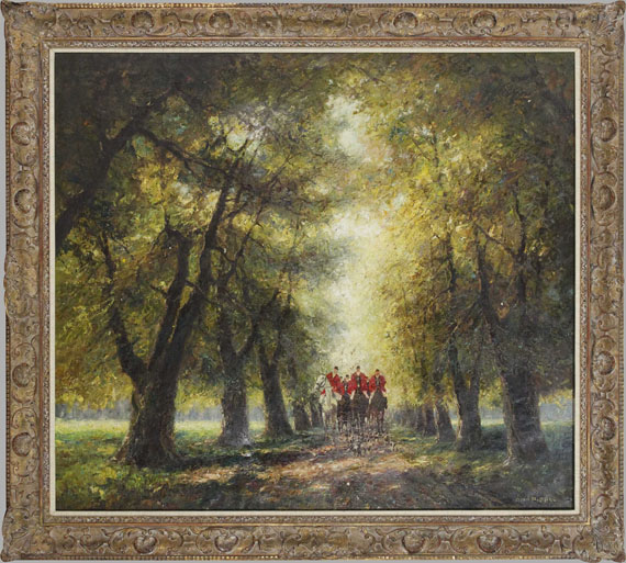Otto Pippel - Ausritt zur Jagd (Fürstenrieder Allee bei München) - Frame image