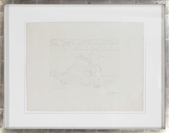 Pablo Picasso - Minotaure mourant et jeune femme pitoyable - Frame image