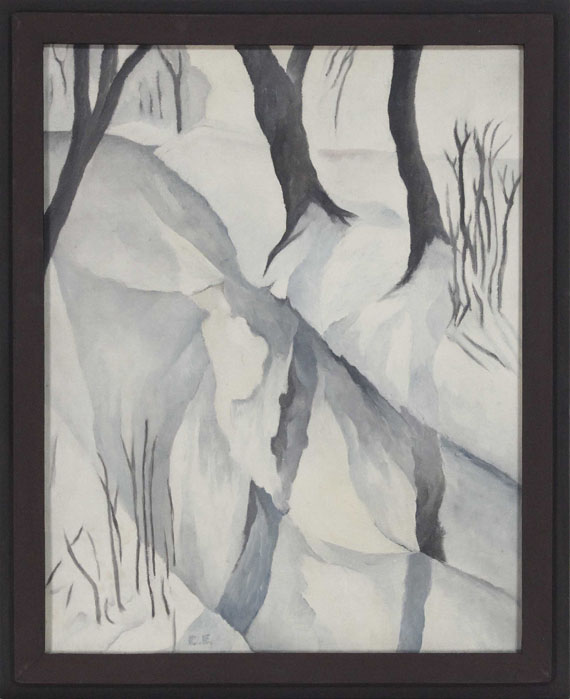 Curt Ehrhardt - Flußlauf im Winter - Frame image