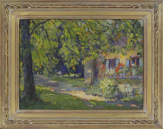 Edward Cucuel - Frühlingsgarten in Starnberg - Frame image