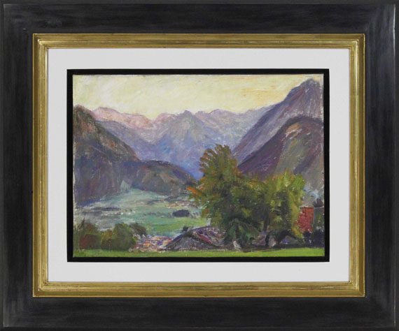Otto Modersohn - Blick ins Ostrachtal mit Hintersteiner Bergen - Frame image