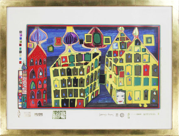 Friedensreich Hundertwasser - Regentag (Look at it on a rainy day) - Frame image