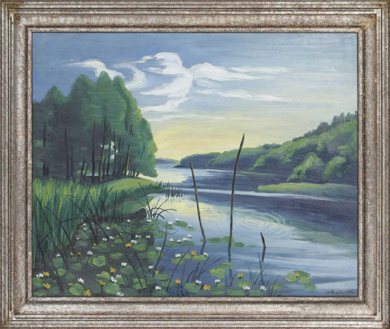 Hermann Max Pechstein - Stiller Winkel am See (Pommern, Koser See) - Frame image