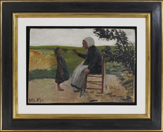 Otto Modersohn - Dreebeen mit Mädchen - Frame image