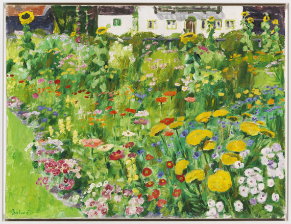 Arnold Balwé - Spätsommer im Garten (mit Haus) - Frame image