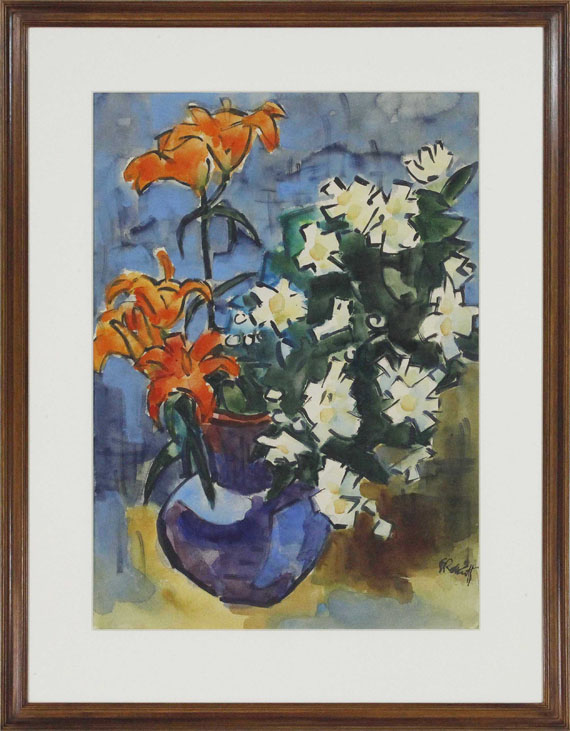 Karl Schmidt-Rottluff - Feuerlilien und Jasmin - Frame image