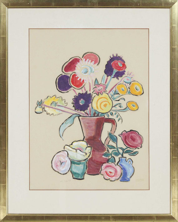 Gabriele Münter - Blumenstillleben mit rotem Krug - Frame image