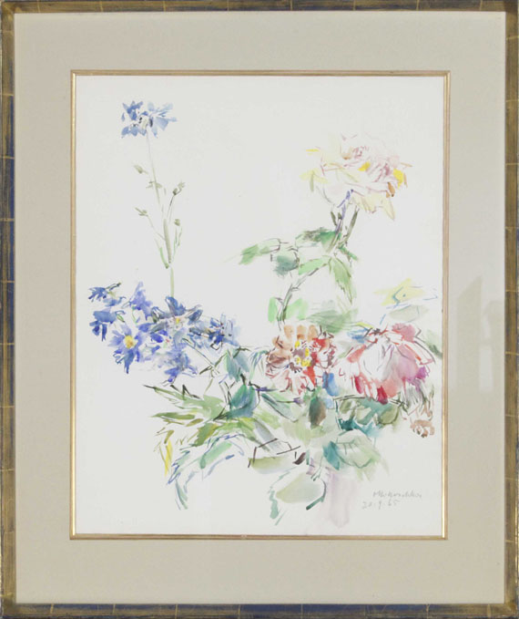 Oskar Kokoschka - Sommerblumen mit Rosen - Frame image