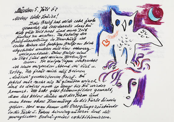 Willi Geiger - Sammlung von Briefen und Orig.-Zeichnungen. 2 Mappen - 