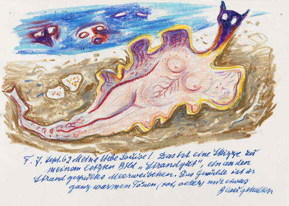 Willi Geiger - Sammlung von Briefen und Orig.-Zeichnungen. 2 Mappen - 