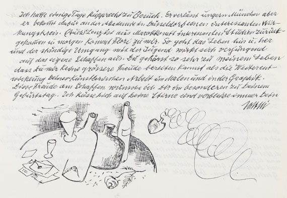 Willi Geiger - Sammlung von Briefen und Orig.-Zeichnungen. 2 Mappen - 