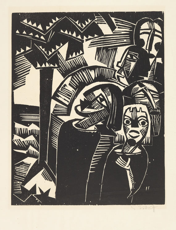 Karl Schmidt-Rottluff - 9 Holzschnitte (Titel und 9 Bll. Graphiken in 1 Mappe) - 