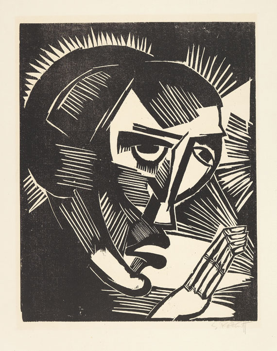 Karl Schmidt-Rottluff - 9 Holzschnitte (Titel und 9 Bll. Graphiken in 1 Mappe) - 