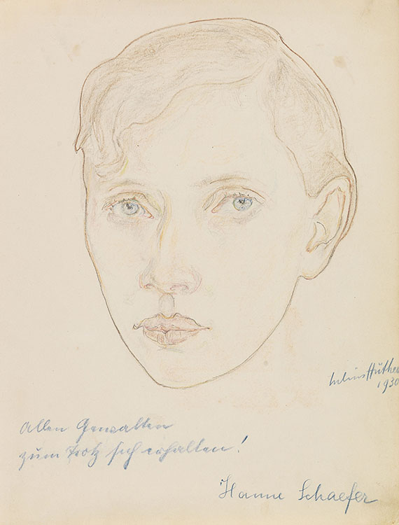 Julius Hüther - Gästebuch mit gezeichneten Porträts - 
