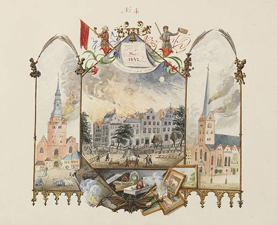  Hamburg - Der Erinnerung Blaetter ... 1835-60 (Senatorenfamilie Johns), dazu 1 hs. Gedichtheft - 