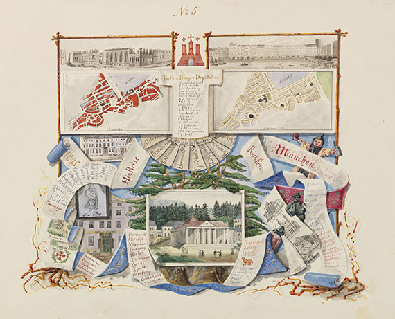  Hamburg - Der Erinnerung Blaetter ... 1835-60 (Senatorenfamilie Johns), dazu 1 hs. Gedichtheft - 