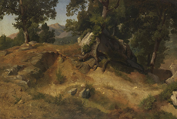 Friedrich Preller d. Ä. - Landschaftsstudie aus Olevano